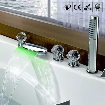 MTTTUZK LED crystal käepide vann kraan MT5035CL juga dušš istme vannituba vanniga kraan 5-osaline komplekt
