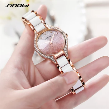 SINOBI Quartz Watch Daamid Uus Mood Luksus Brändi Diamond Veekindel metallhelmed Daamid Quartz Watch Business Reloj De Seoras