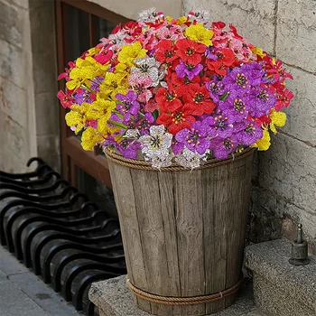 14Pcs tehislilled Taimed Võltsitud Lilled Väljas Aia Kaunistused Nr Fade Faux Taimed Veranda DIY Aknas Home Decor
