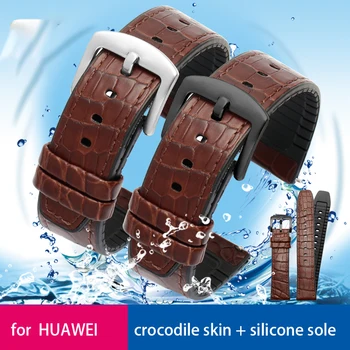 Krokodilli nahast Huawei GT / GT2 Pro kella rihm Cowhide watchband hingav vaata 46 mm käevõru au Magic 2 asendada