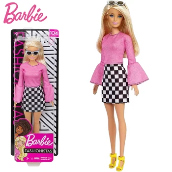 Algne Barbie Fashionista Roosa Päikeseprillid Lady Blondid Juuksed Playset Barbie Nukk Mänguasjad Tüdrukute Sünnipäev Kingitused FXL44